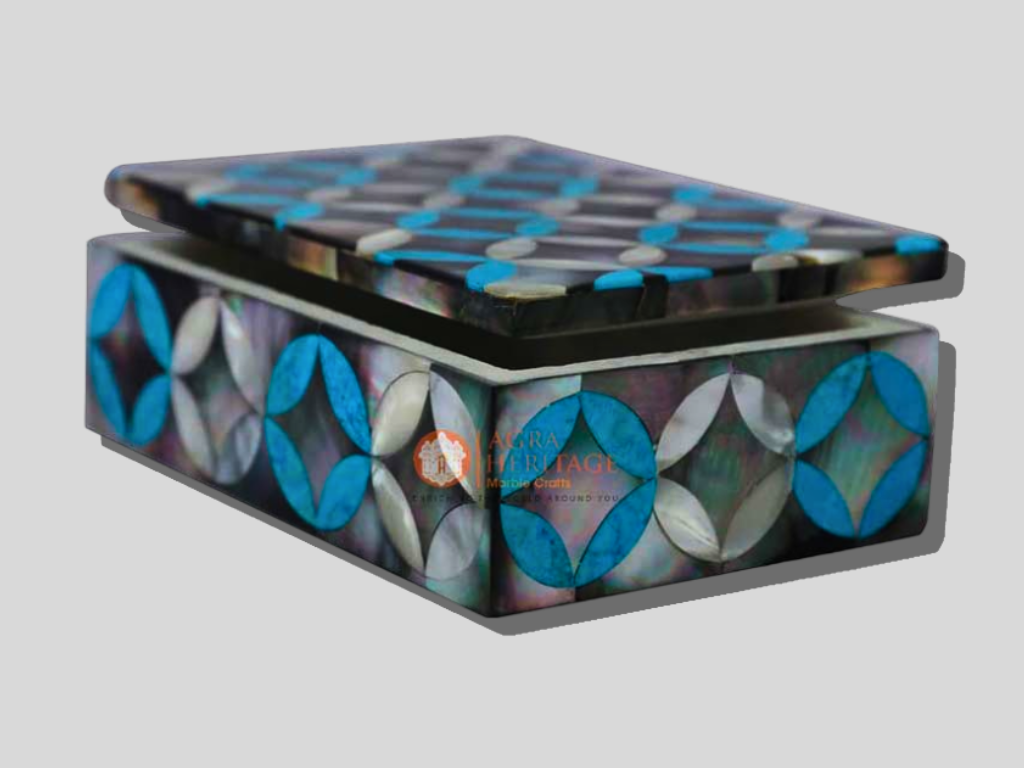 Marble Decorative Jewelry Boxes Inlay Stone Gift